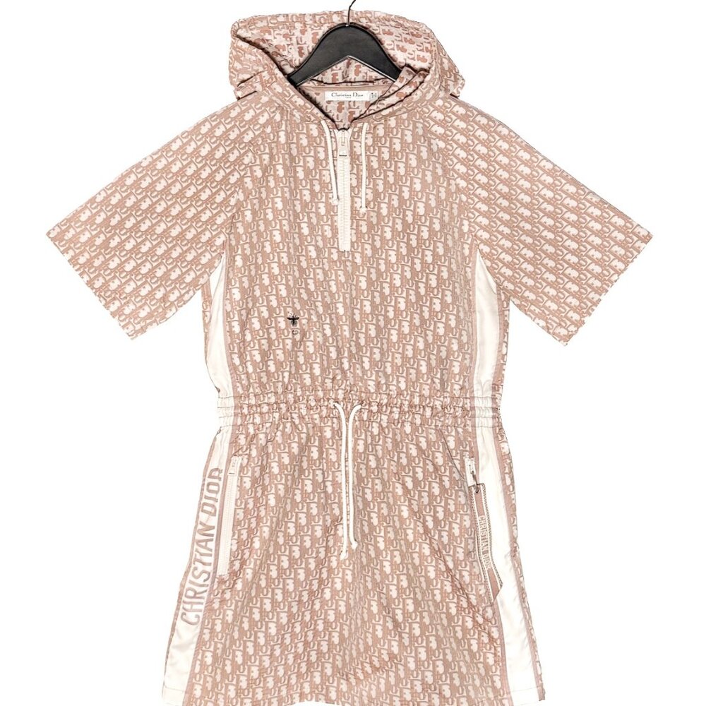 Dior Pink Oblique Technical Taffeta Hooded Dress Mini Dress - Picture 1 of 13